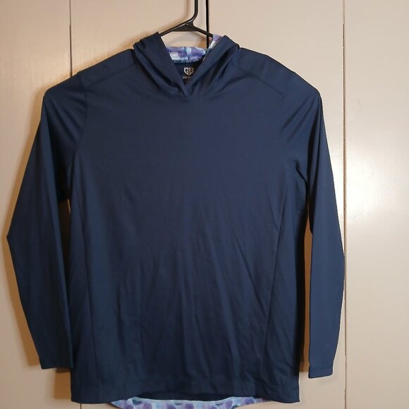 Gram Luxe Men's Blue "Large" Hoodie Pullover Golf Light Weight Stretch (0363P3) - Picture 1 of 9